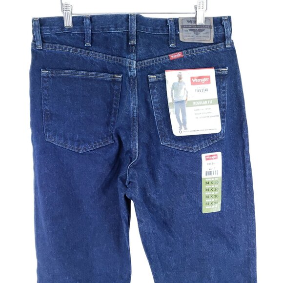 Wrangler Regular Fit Straight Leg Jeans Men's Sz 34/36 Dark Wash - Picture 4 of 7